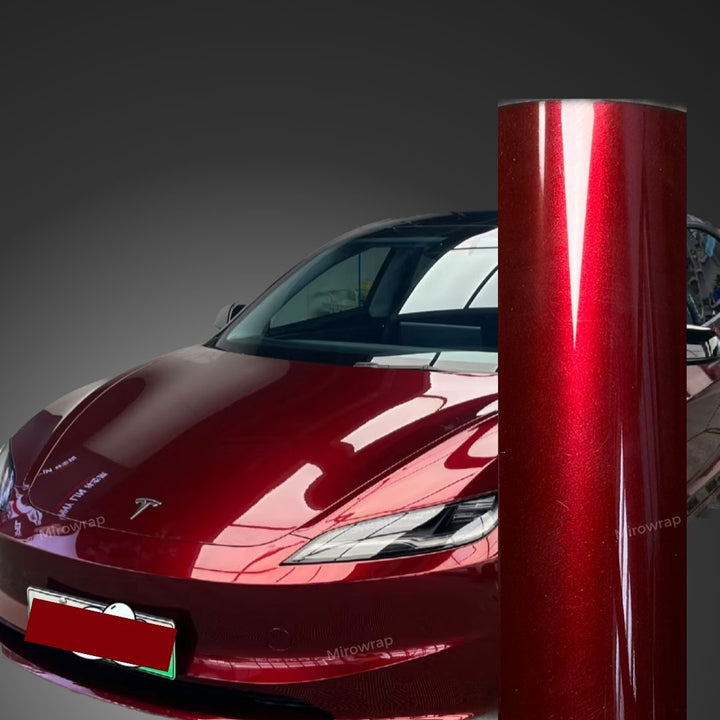 Gloss Metallic Rosewood Red Vinyl Wrap