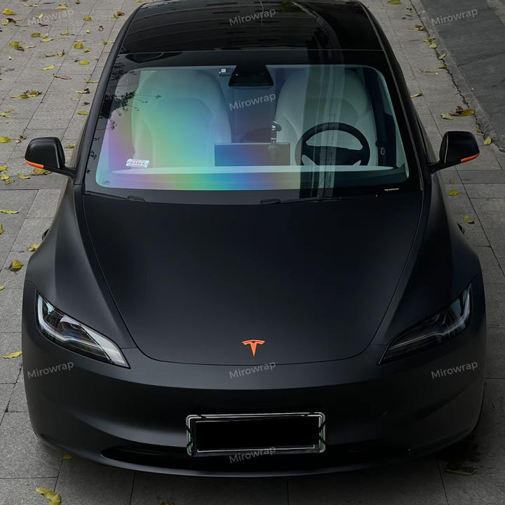 Satin Vantablack Vinyl Wrap tesla 