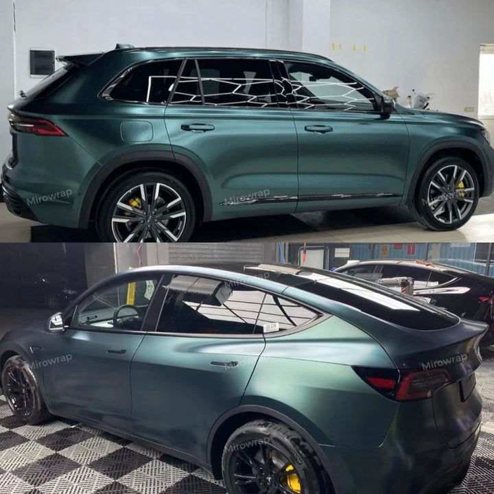 Satin Metallic Dark Green Vinyl Wrap suv