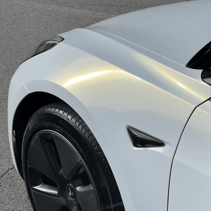 Glossy White Gold Color Shift Vinyl Wrap
