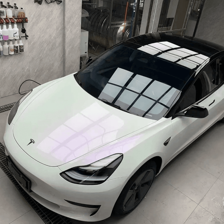 Glossy White Purple Color Shift Vinyl Wrap