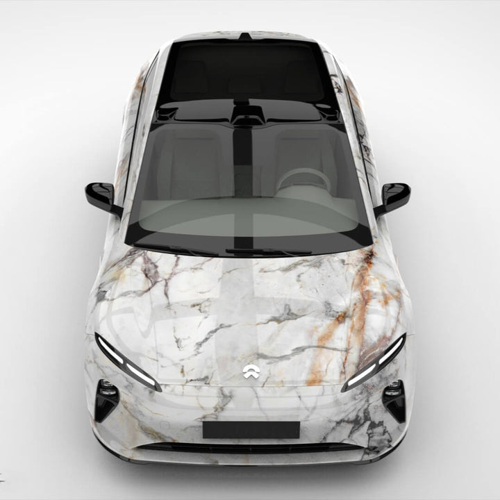 Custom White Marble Vinyl Wrap