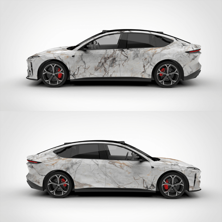 Custom White Marble Vinyl Wrap
